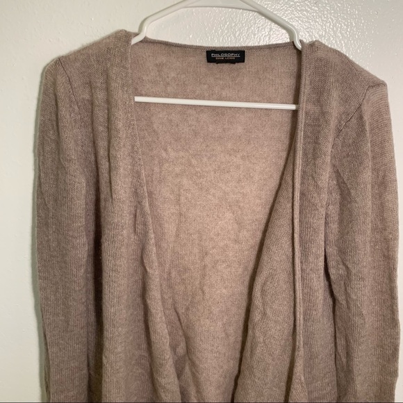 Philosophy Open Waterfall Cardigan Sweater Tan - Picture 2 of 9